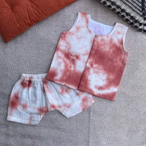 Tie-Dye Jhabla Set (Rust)
