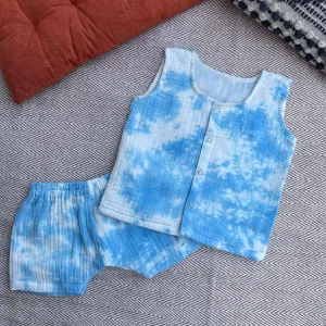 Tie Dye Jhabla Set(Blue)