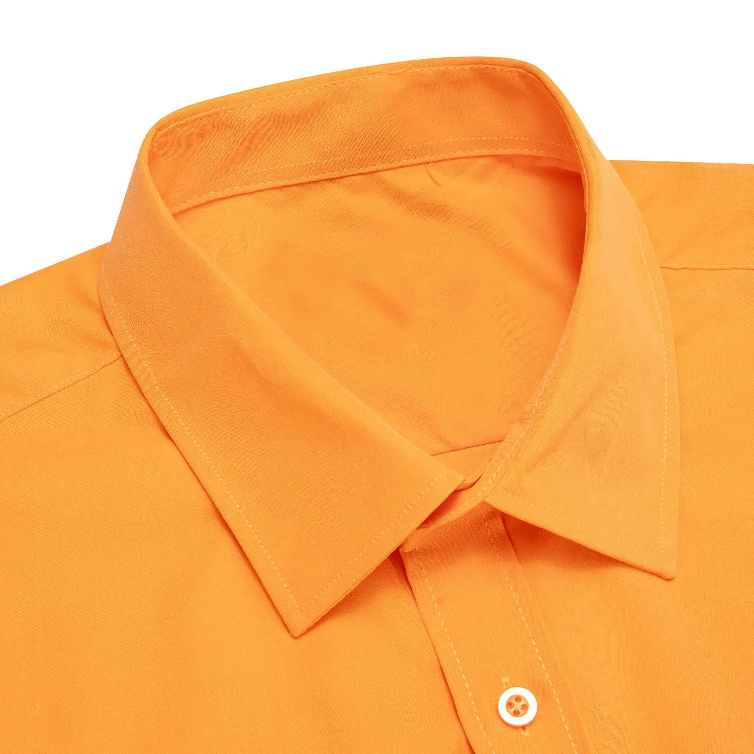 Ties2you Button Down Shirt Dark Orange Solid Silk Men's Shirt Fashion