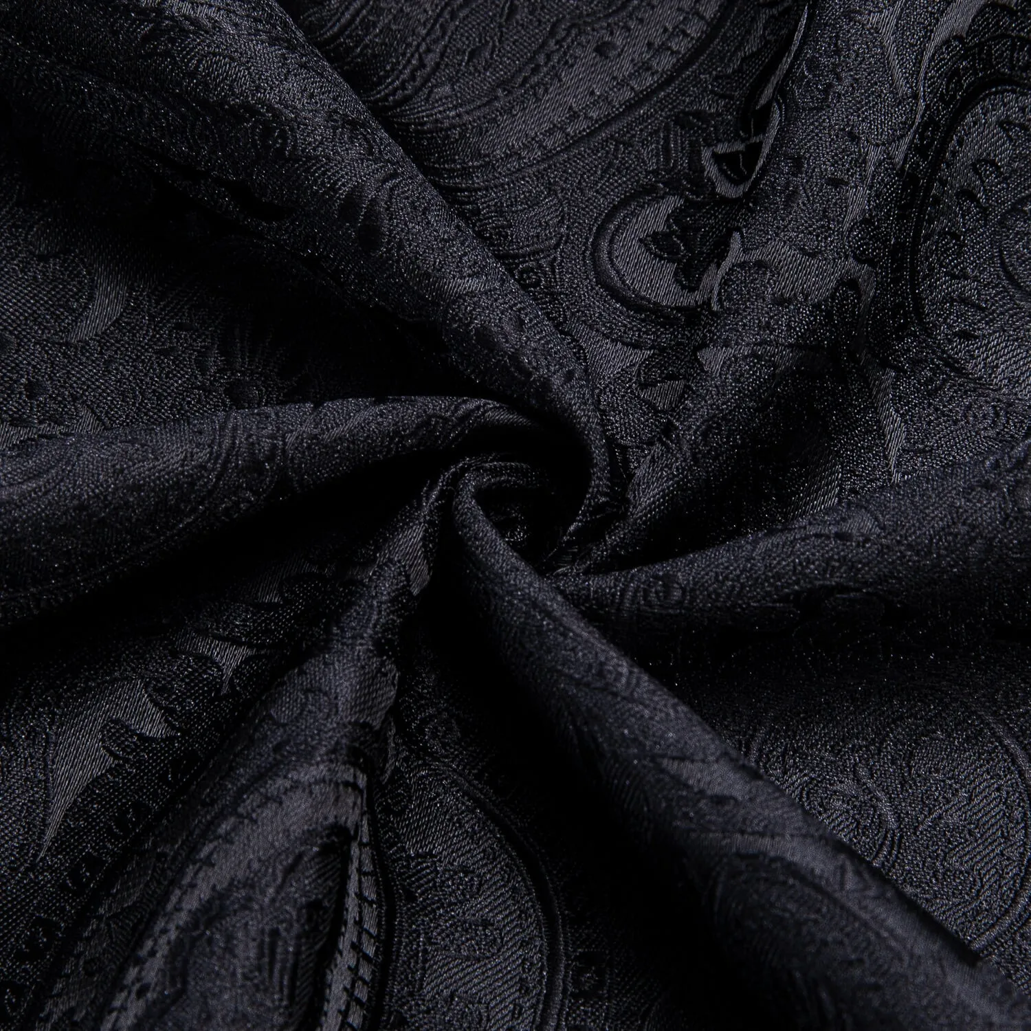 Ties2you Long Sleeve Shirt Black Paisley Silk Men's Shirt