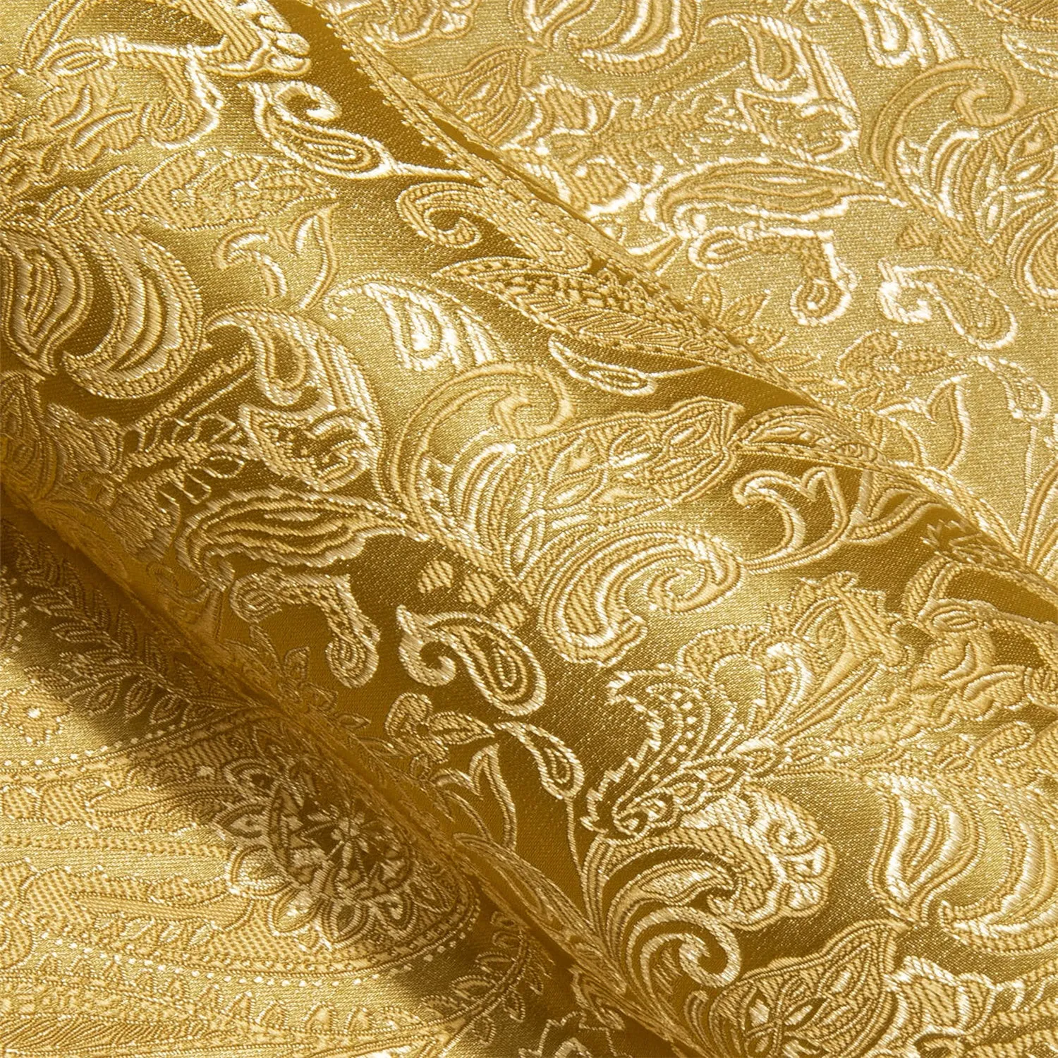 Ties2you Men's Shirt Golden Paisley Silk Long Sleeve Shirt