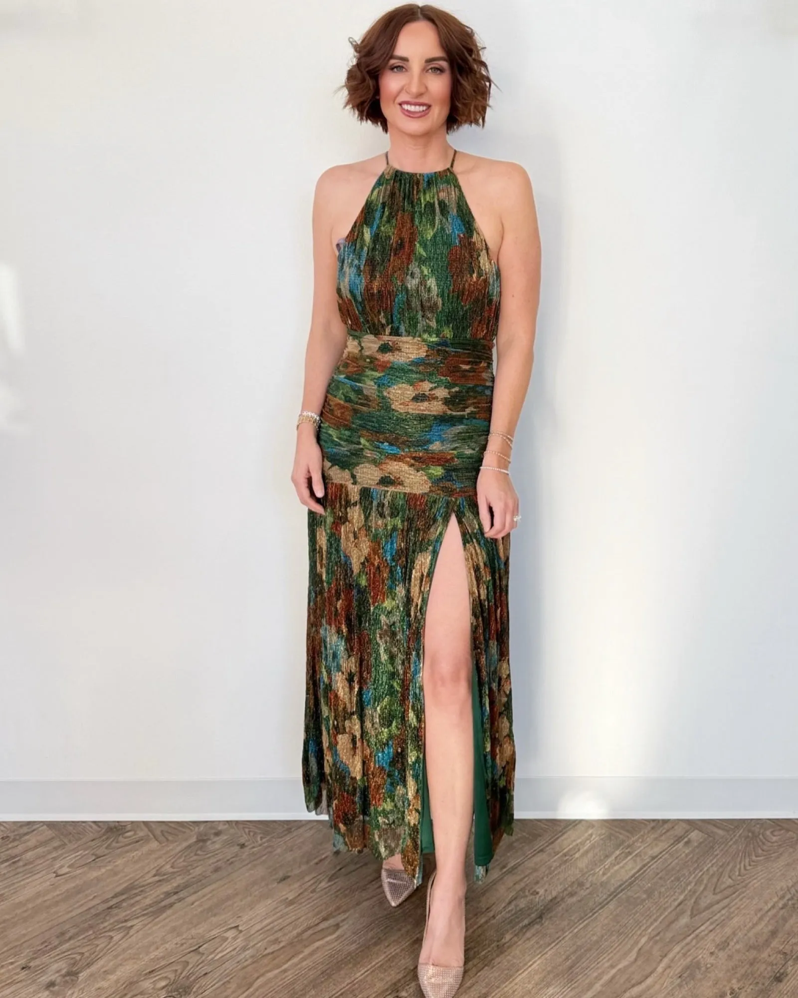 Tilly Metallic Halter Maxi Dress