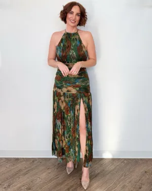 Tilly Metallic Halter Maxi Dress