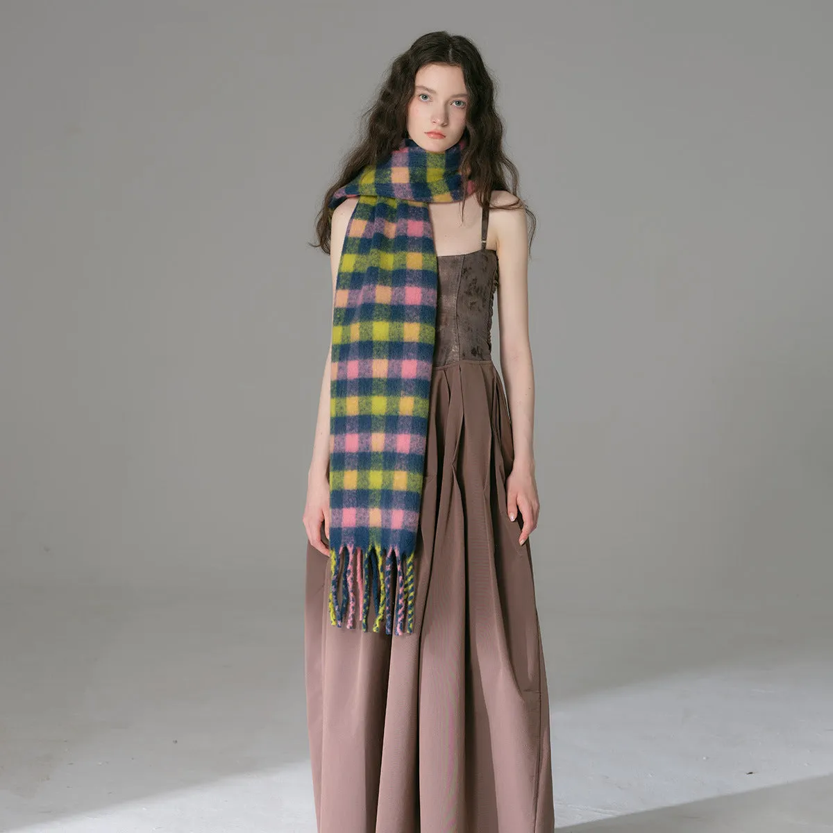 TLQHZZ-089 Color plaid winter scarf