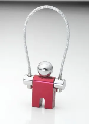 Troika Jumper Jump Rope Charm Keychain with Nail Friendly Loop - Red