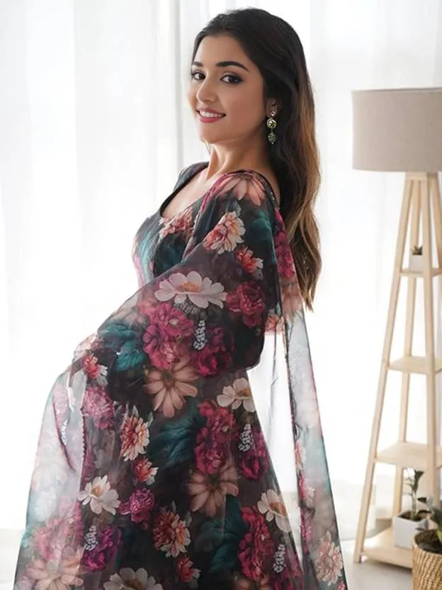 Vibrant Elegance Kurta Gown with Dupatta
