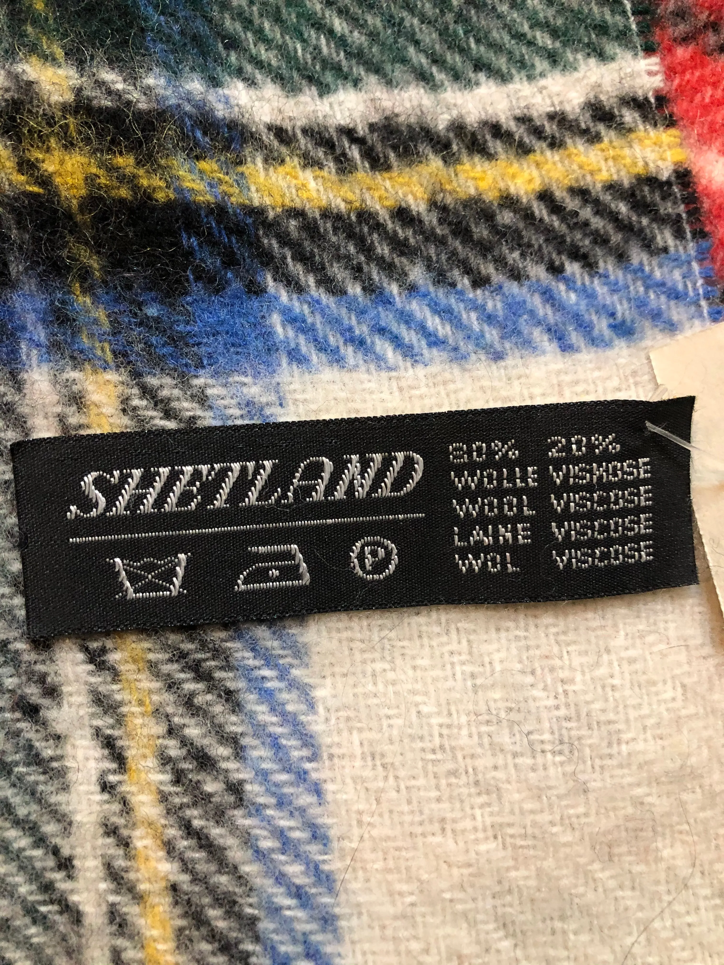 Vintage Shetland Plaid Wool Scarf SOLD