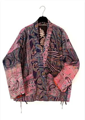 Vändbar jacka i handbroderat unikt vintage siden - 18/57