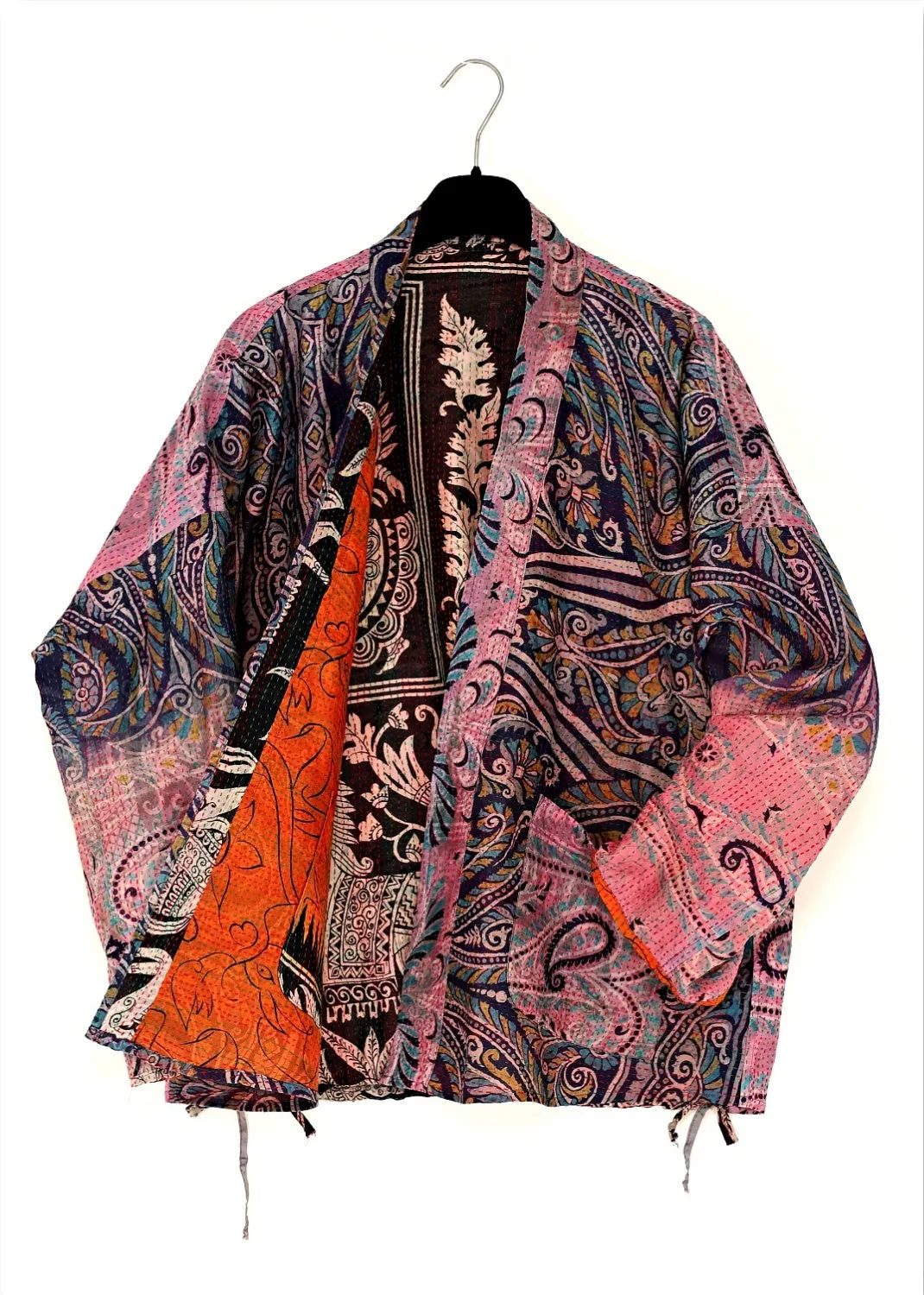 Vändbar jacka i handbroderat unikt vintage siden - 18/57