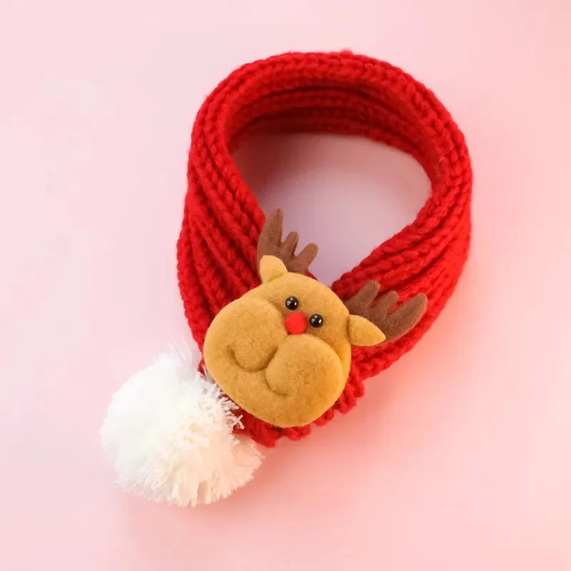 Winter Dog Scarf Warm Puppy Pet Knitted Christmas Scarf Maltese Scarf Cat Dog Cute Knitted Scarf Pet Supplies Accessories For Small Dogs Party