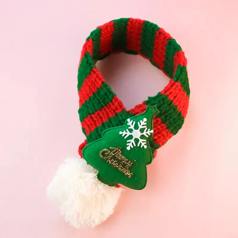Winter Dog Scarf Warm Puppy Pet Knitted Christmas Scarf Maltese Scarf Cat Dog Cute Knitted Scarf Pet Supplies Accessories For Small Dogs Party