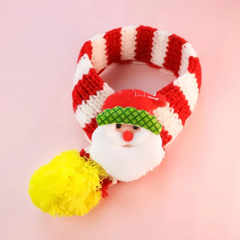 Winter Dog Scarf Warm Puppy Pet Knitted Christmas Scarf Maltese Scarf Cat Dog Cute Knitted Scarf Pet Supplies Accessories For Small Dogs Party