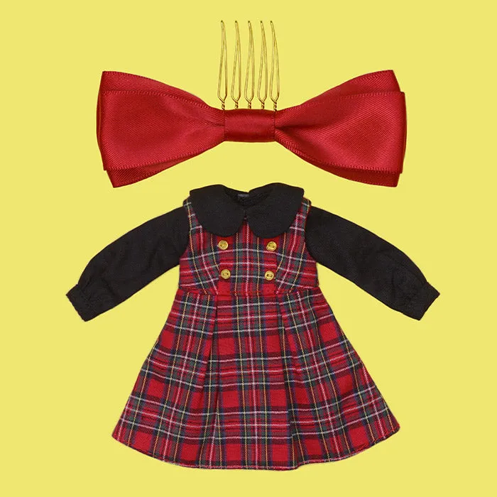 [Winter Sale]Dear Darling fashion for dolls「チェックジャンパースカートセット」