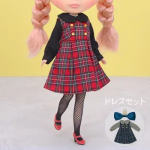 [Winter Sale]Dear Darling fashion for dolls「チェックジャンパースカートセット」