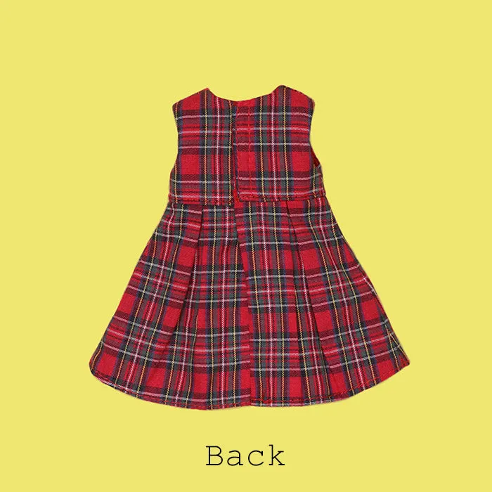 [Winter Sale]Dear Darling fashion for dolls「チェックジャンパースカートセット」