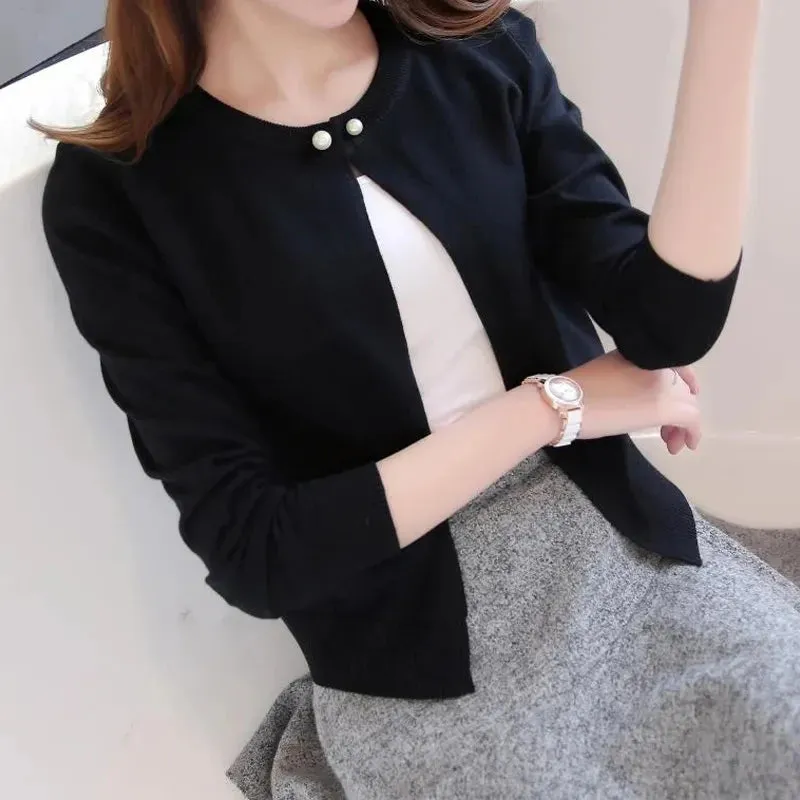 Women Cardigans Sweaters 2025 Autumn Winter Knitwears Long Sleeve Warm Knit  Korean Fashion Casual Knitted Sweater Femme Pull