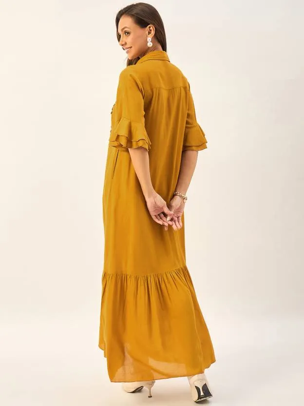 Yellow Embellished Maxi Dress