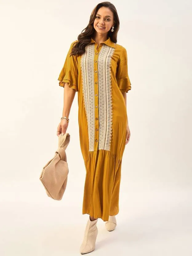 Yellow Embellished Maxi Dress