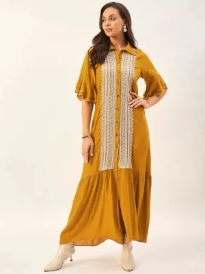 Yellow Embellished Maxi Dress